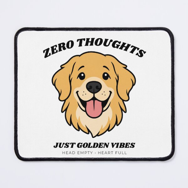 Item preview, Golden Retriever Zero Thoughts Just Golden Vibes Funny Dog Art designed and sold by wildsilencee.