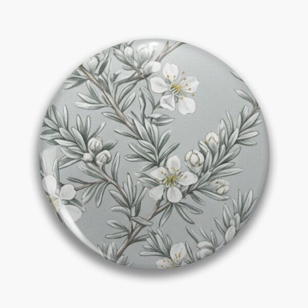 Item preview, Australian Flannel Flower Slate Grey Botanical Pattern designed and sold by Studio BC.
