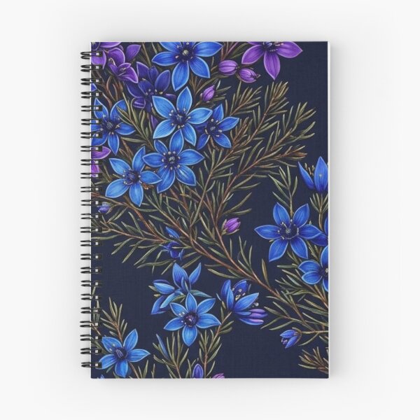 Item preview, Midnight Blue Dampiera & Bush Pea Flower Pattern designed and sold by Studio BC.