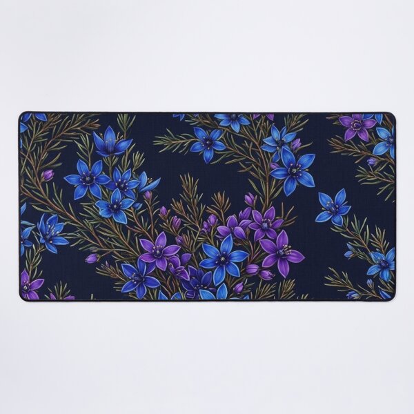 Item preview, Midnight Blue Dampiera & Bush Pea Flower Pattern designed and sold by Studio BC.