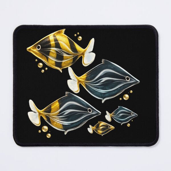 Item preview, Golden Exotic Fish Art Luxury Deep Sea Illustration designed and sold by NB-Artmagic.