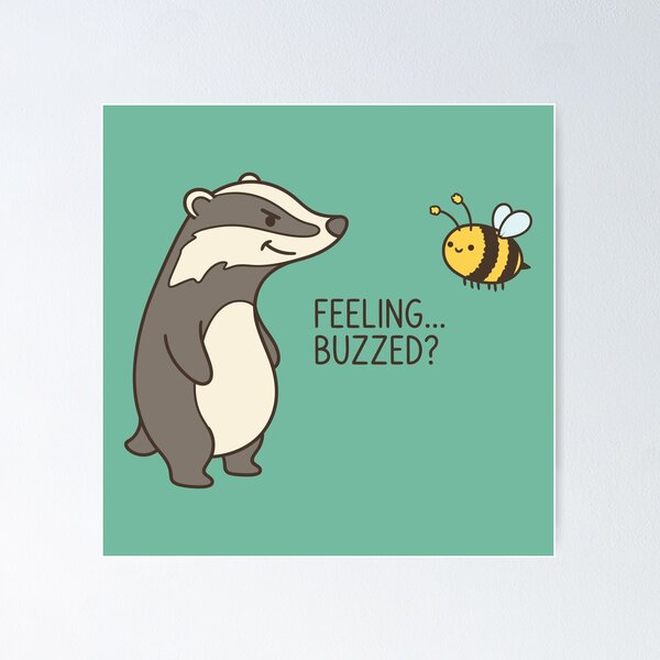 Item preview, Cute Badger And Bee designed and sold by Amir Faysal.