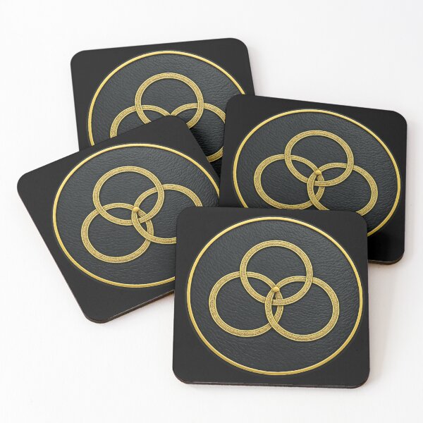 Item preview, Sacred Geometry Gold Rings Abstract Borromean Circles Art designed and sold by NB-Artmagic.