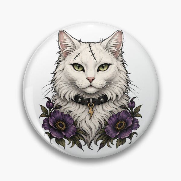 Item preview, Frankenstein White Cat Halloween designed and sold by Old's Cool Cat Studio.