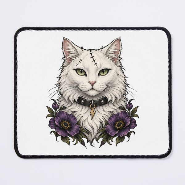 Item preview, Frankenstein White Cat Halloween designed and sold by Old's Cool Cat Studio.