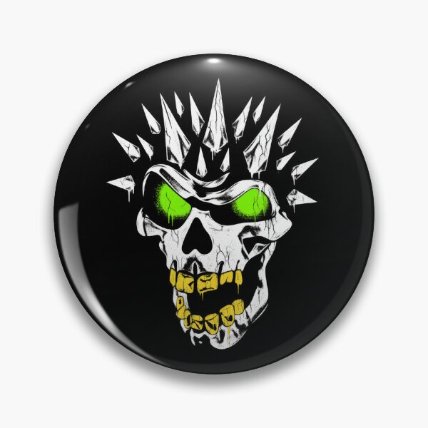 Item preview, Graffiti Skull With Gold Smile Glowing Green Eyes Dripping Paint designed and sold by SeriouslyArtistical.