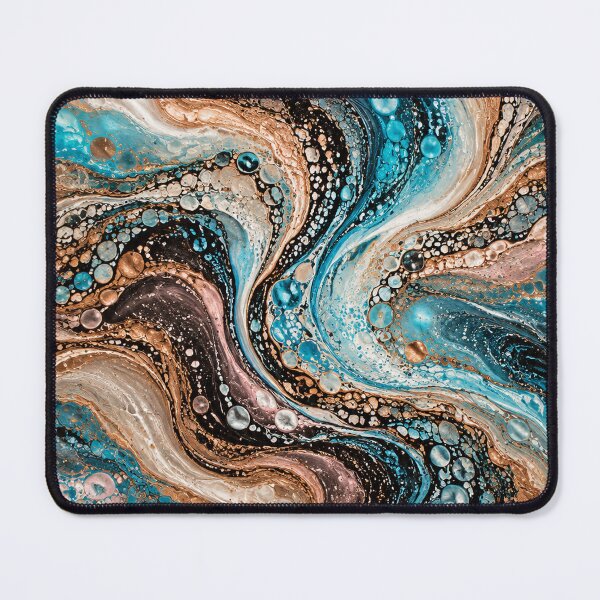 Item preview, Turquoise Copper Fluid Abstract – Organic Marble Flow Art designed and sold by AnimalAirtistry.