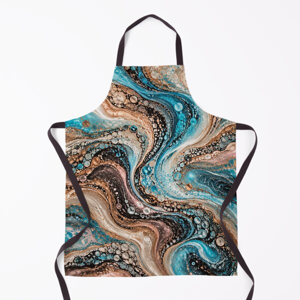 Item preview, Turquoise Copper Fluid Abstract – Organic Marble Flow Art designed and sold by AnimalAirtistry.