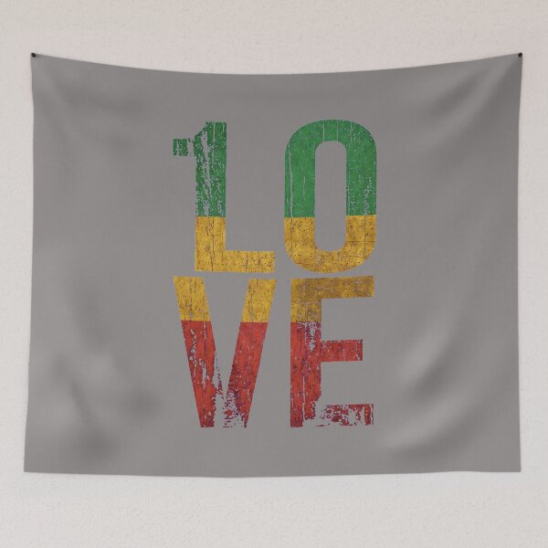 Item preview, Distressed Rasta Color LOVE Vintage Typography-89 designed and sold by AmberBunne.