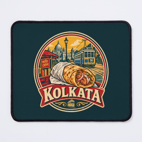 Item preview, Kolkata Kathi Roll Indian Street Food Vintage Travel designed and sold by Globalcitytees.