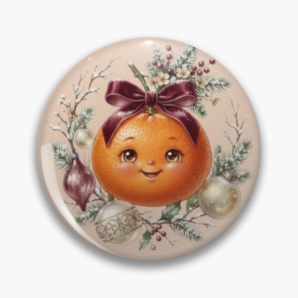 Item preview, Christmas Mandarin – Elegant Festive Citrus Character designed and sold by ImageryLoom.