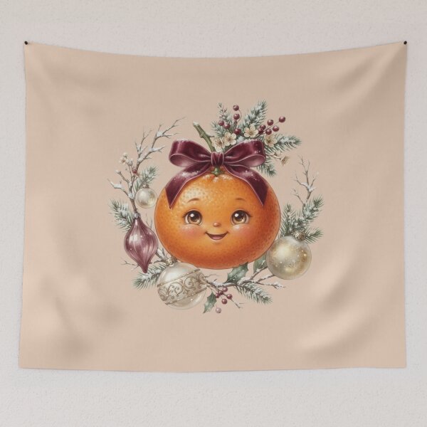 Item preview, Christmas Mandarin – Elegant Festive Citrus Character designed and sold by ImageryLoom.
