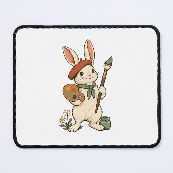 Item preview, Rabbit Painter with Palette - Cute Artist Bunny designed and sold by cybersilverhand.