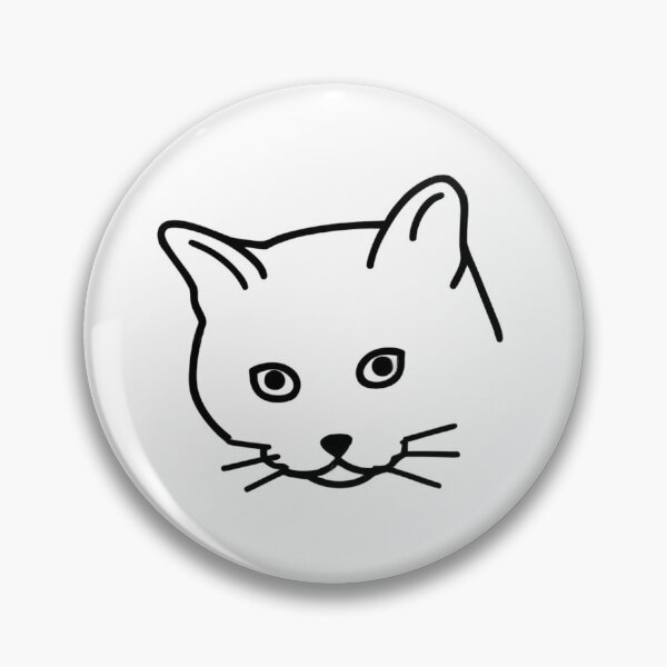 Item preview, Minimalist Cat Face Outline Line Art designed and sold by Ikochane.