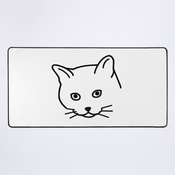 Item preview, Minimalist Cat Face Outline Line Art designed and sold by Ikochane.