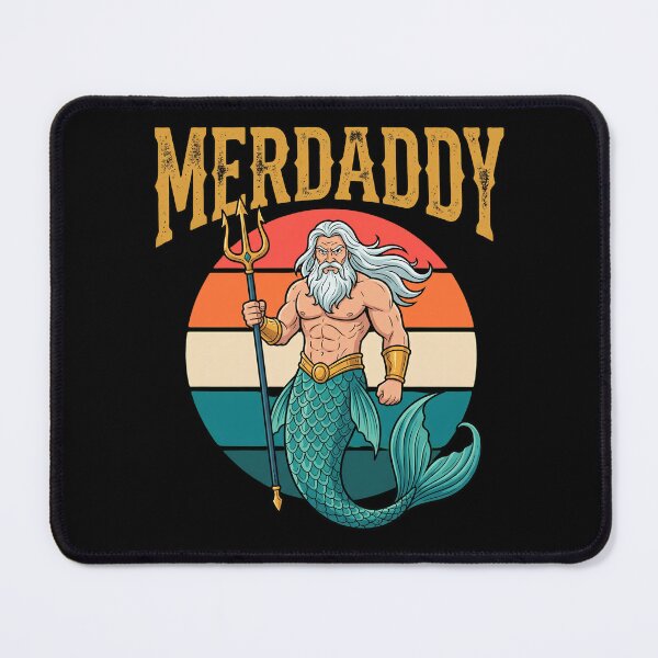 Item preview, Merdaddy : Funny Merman Poseidon Ocean Lover Pride Rainbow Dad Humor Mythology Sea Life Security Mermaid Dad Merdad designed and sold by NewaveBoutique.
