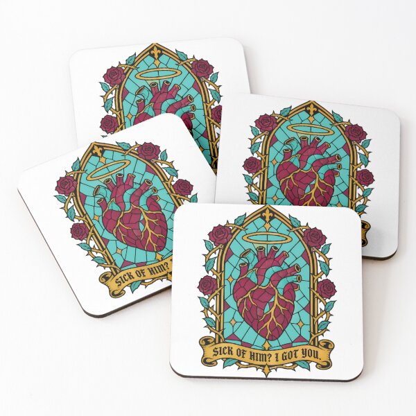 Item preview, Sick of Him Stained Glass Anatomical Heart designed and sold by Lolik Designs.