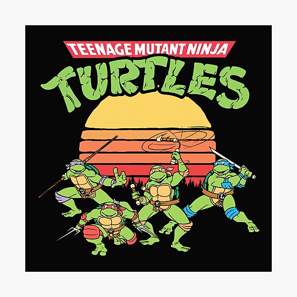 Item preview, Teenage Mut4nt Nlnja TurtIess Retro Logo & Eighties Sunset designed and sold by EulaAustynvlx.