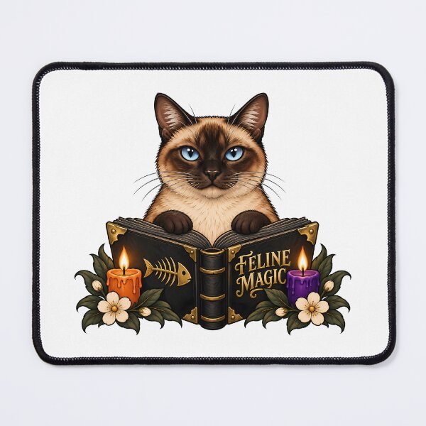Item preview, Siamese Cat Spellbook Feline Magic Halloween designed and sold by Old's Cool Cat Studio.