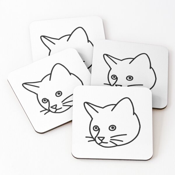 Item preview, Cute Minimal Cat Face Simple Line Drawing designed and sold by Ikochane.