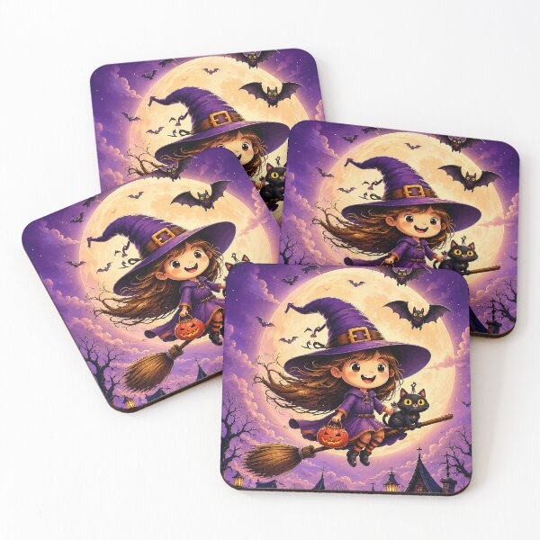 Item preview, Little witch going around for candy on Halloween night designed and sold by Mariyana-Design.