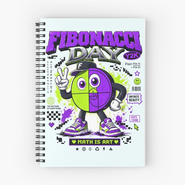 Item preview, Y2K Fibonacci Day Math Is Art Mascot designed and sold by CloudyCatArt.