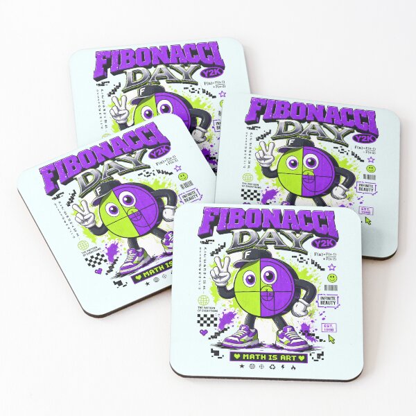 Item preview, Y2K Fibonacci Day Math Is Art Mascot designed and sold by CloudyCatArt.