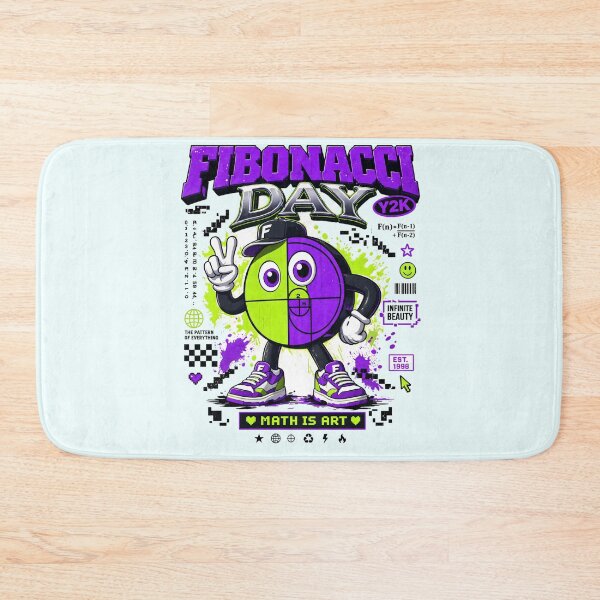 Item preview, Y2K Fibonacci Day Math Is Art Mascot designed and sold by CloudyCatArt.