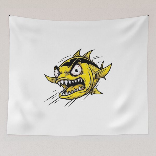 Item preview, Angry Yellow Piranha Cartoon designed and sold by RICAMTP.