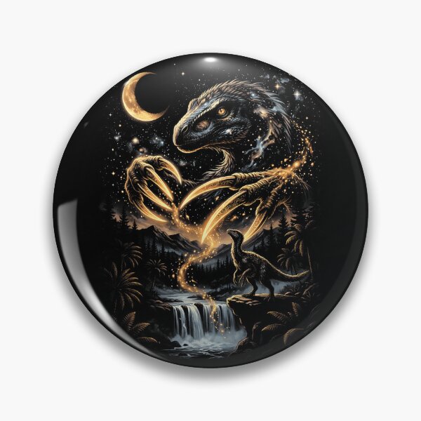 Item preview, Cosmic Feathered Dinosaur With Glowing Golden Claws designed and sold by TadeoNivar.