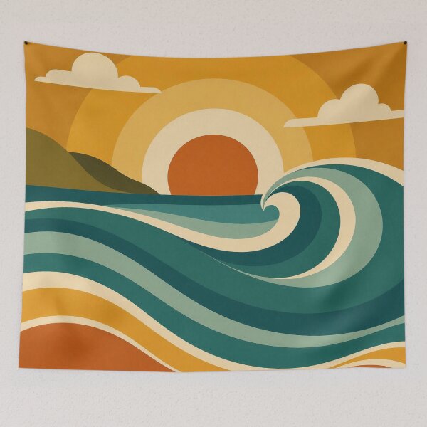 Item preview, Retro Sunset Rainbow Arches Mid Century designed and sold by EpicGear085.