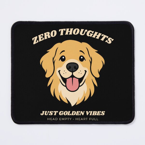 Item preview, Golden Retriever Zero Thoughts Just Golden Vibes Funny Dog Art designed and sold by wildsilencee.
