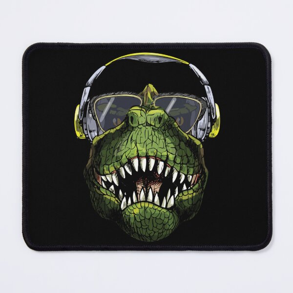 Item preview, Funny T Rex Dinosaur Headphones Cartoon Graphic designed and sold by lightninlights.