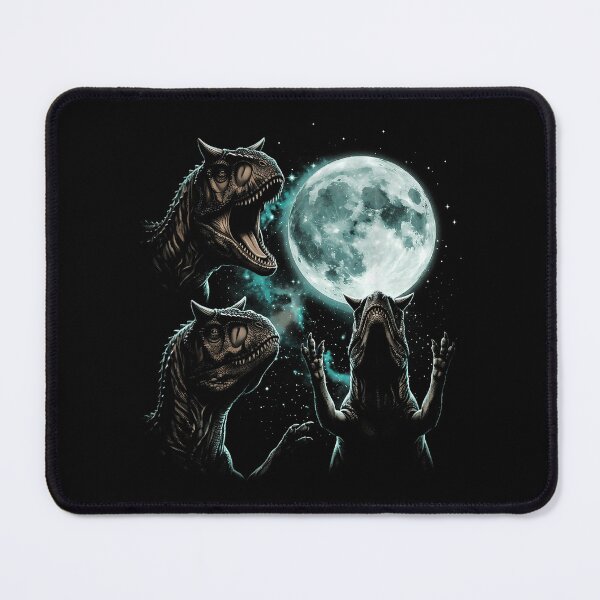 Item preview, Three Carnotaurus Dinosaurs Beneath a Full Moon designed and sold by TadeoNivar.