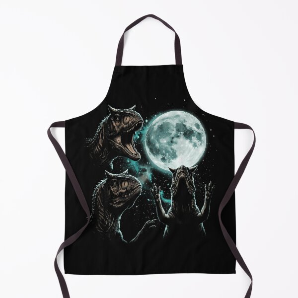 Item preview, Three Carnotaurus Dinosaurs Beneath a Full Moon designed and sold by TadeoNivar.