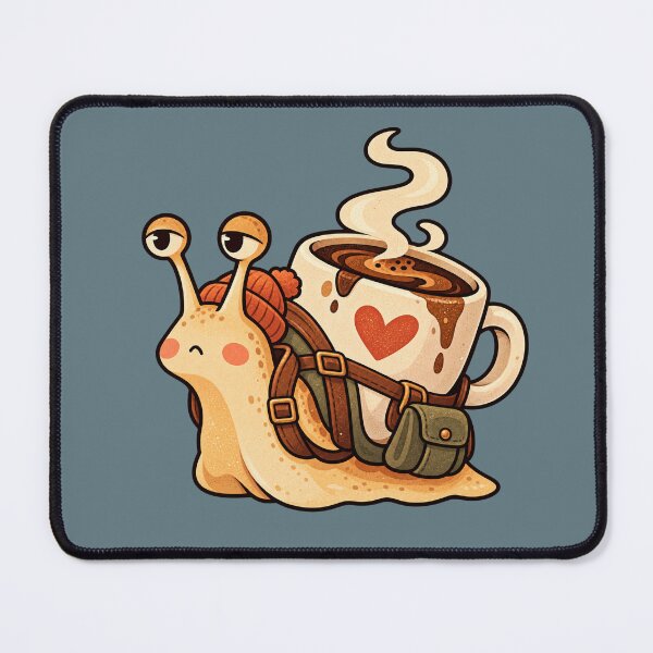 Item preview, Cute Retro Snail Carrying a Giant Coffee Mug designed and sold by Glottopia.