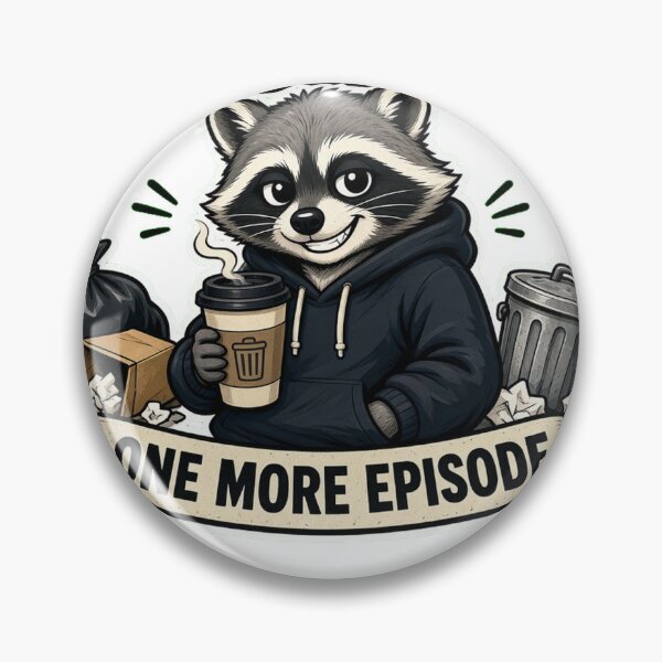Item preview, Raccoon Gang One More Episode — Funny Trash Panda Cartoon Sticker designed and sold by GSideArtStore.