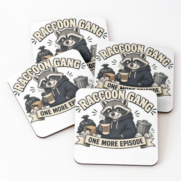 Item preview, Raccoon Gang One More Episode — Funny Trash Panda Cartoon Sticker designed and sold by GSideArtStore.
