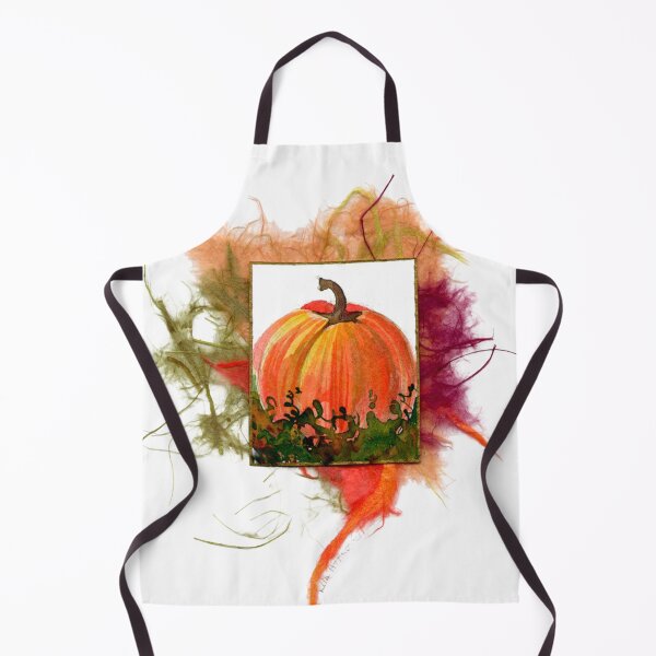 Item preview, Pumpkin watercolor on art papers of green maroon and orange. designed and sold by aswoa.
