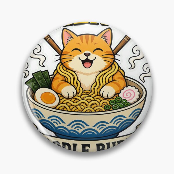 Item preview, Ramen Cat Noodle Buddy — Funny Japanese Food Cartoon Sticker designed and sold by GSideArtStore.