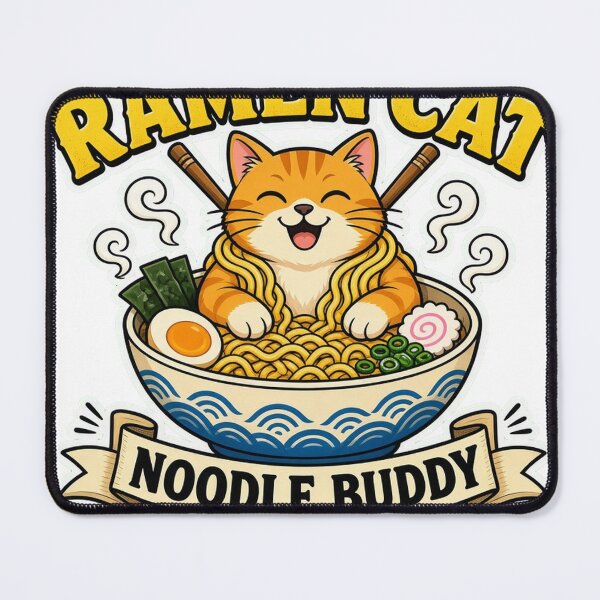 Item preview, Ramen Cat Noodle Buddy — Funny Japanese Food Cartoon Sticker designed and sold by GSideArtStore.