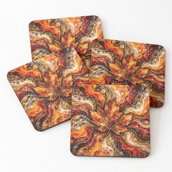 Item preview,  Autumn Maple Fluid Abstract – Copper Orange & Crimson Organic Flow Art designed and sold by AnimalAirtistry.