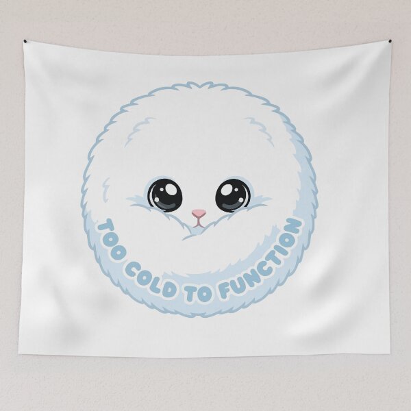 Item preview, Too Cold To Function Kawaii Arctic Hare Snowball designed and sold by Arc2020.