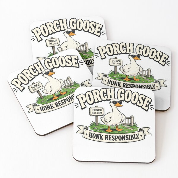 Item preview, Porch Goose Honk Responsibly — Funny Cottagecore Goose Cartoon Sticker designed and sold by GSideArtStore.