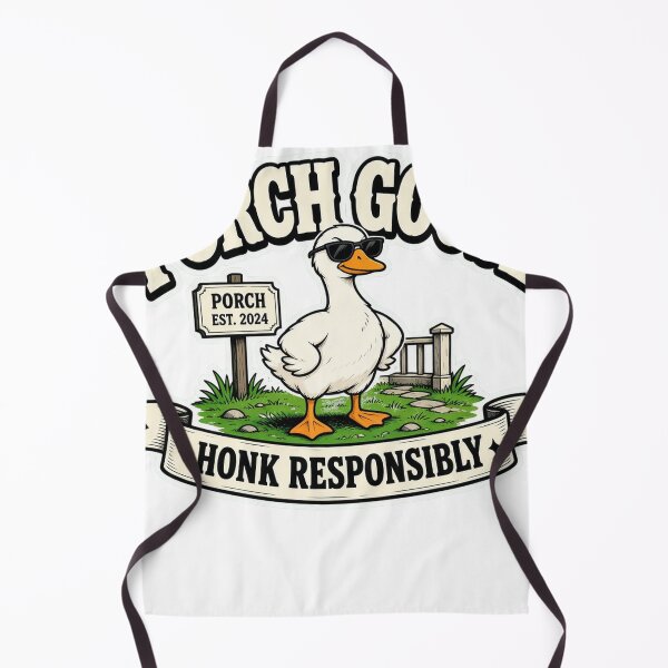 Item preview, Porch Goose Honk Responsibly — Funny Cottagecore Goose Cartoon Sticker designed and sold by GSideArtStore.