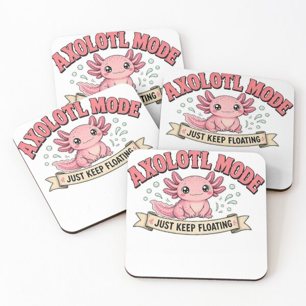 Item preview, Axolotl Mode Just Keep Floating — Cute Aquatic Cartoon Sticker designed and sold by GSideArtStore.
