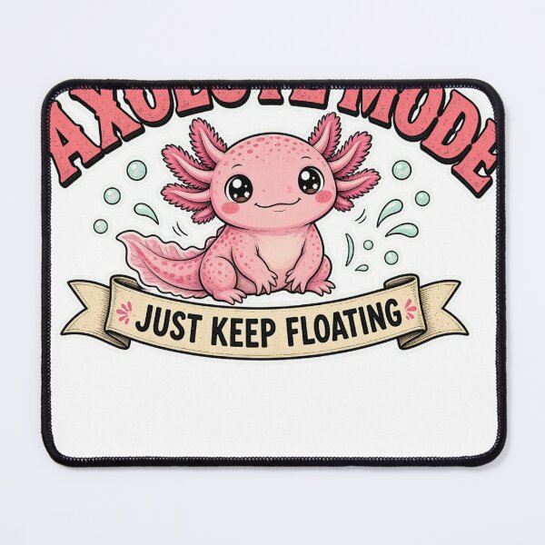 Item preview, Axolotl Mode Just Keep Floating — Cute Aquatic Cartoon Sticker designed and sold by GSideArtStore.