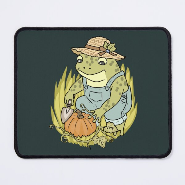 Item preview, Cottagecore Autumn Frog Gardener with Pumpkin designed and sold by LeshanArt.