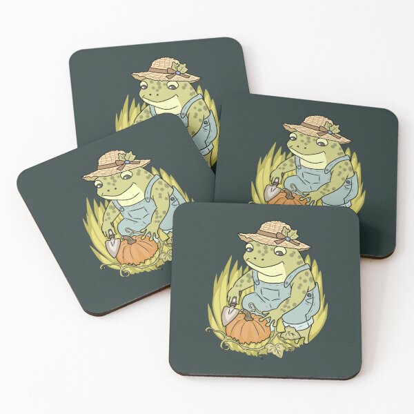 Item preview, Cottagecore Autumn Frog Gardener with Pumpkin  designed and sold by LeshanArt.
