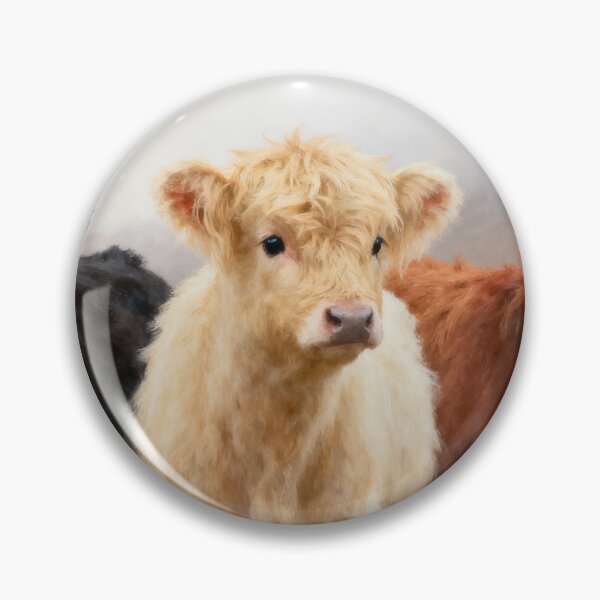 Item preview, Three Highland Calves Painting, Scottish Farm Animal Autumn Countryside Wall Art designed and sold by QuietCanvasArtworks.